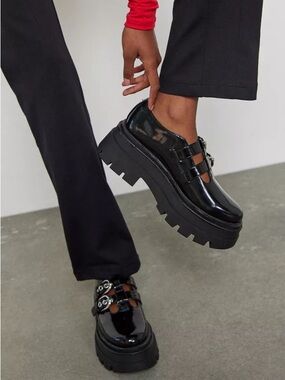 Circus NY Sam Edelman Bryce Black Chunky Double Strap Mary Jane Shoe Loafers